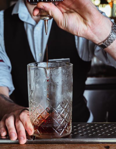 Cocktail making photography in Canary Wharf