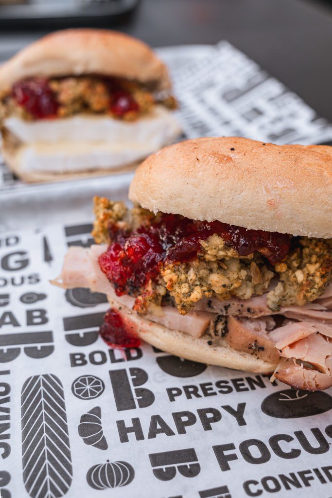 Turkey, Stuffing and Cranberry Sandwich